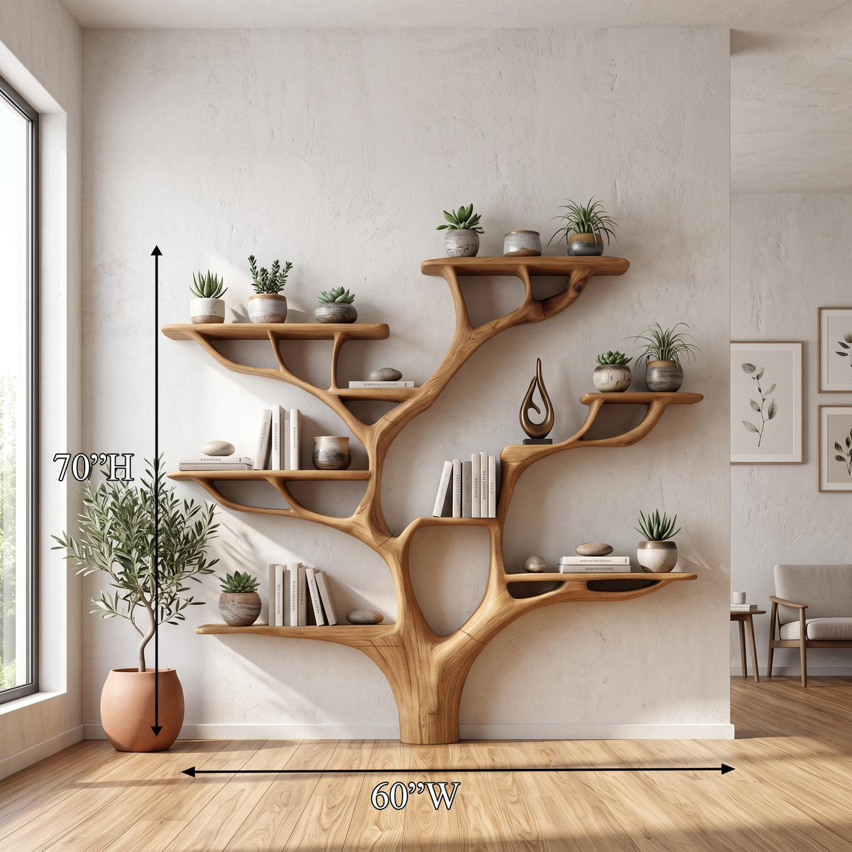 Rustic Tree Bookshelf Nursery Living