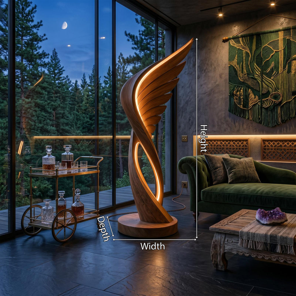 Organic Folding Wing Floor Lamp For Bedroom