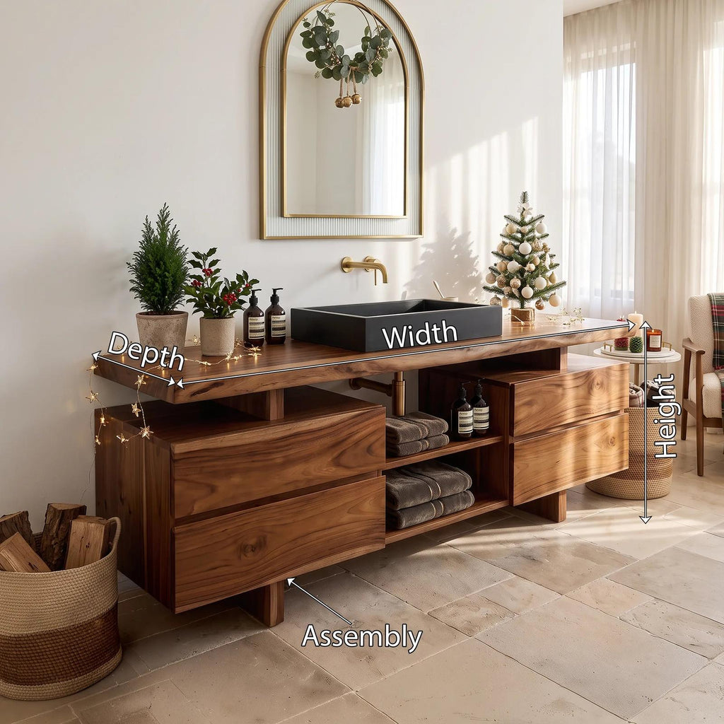 Rustic Christmas Storage Bathroom Vanity Lake House