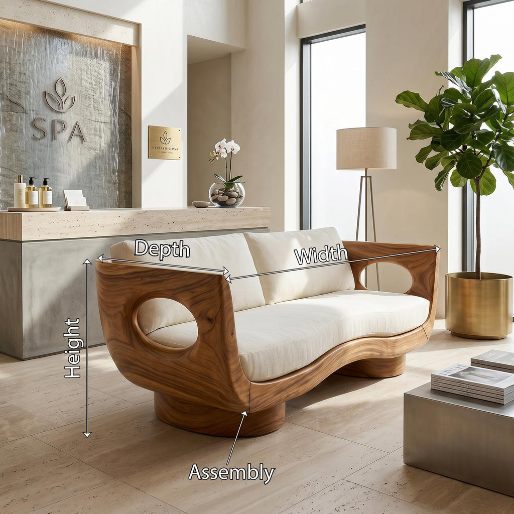 Modern Wooden Sofa Spa Reception Lounge SILDTTRSFA008