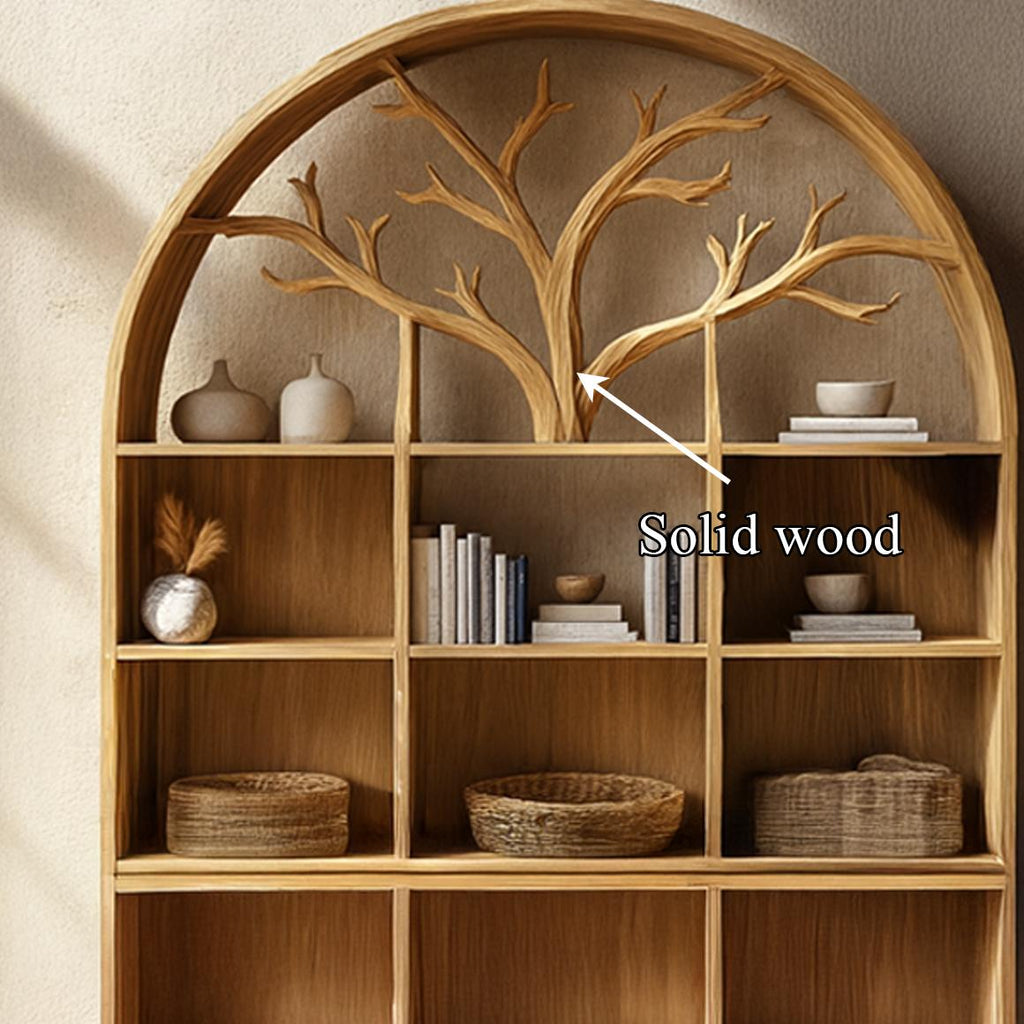 Rustic Natural Tree Design Storage Cabinet, Live Edge Wood Accent Chest & Bedroom Dresser Sideboard