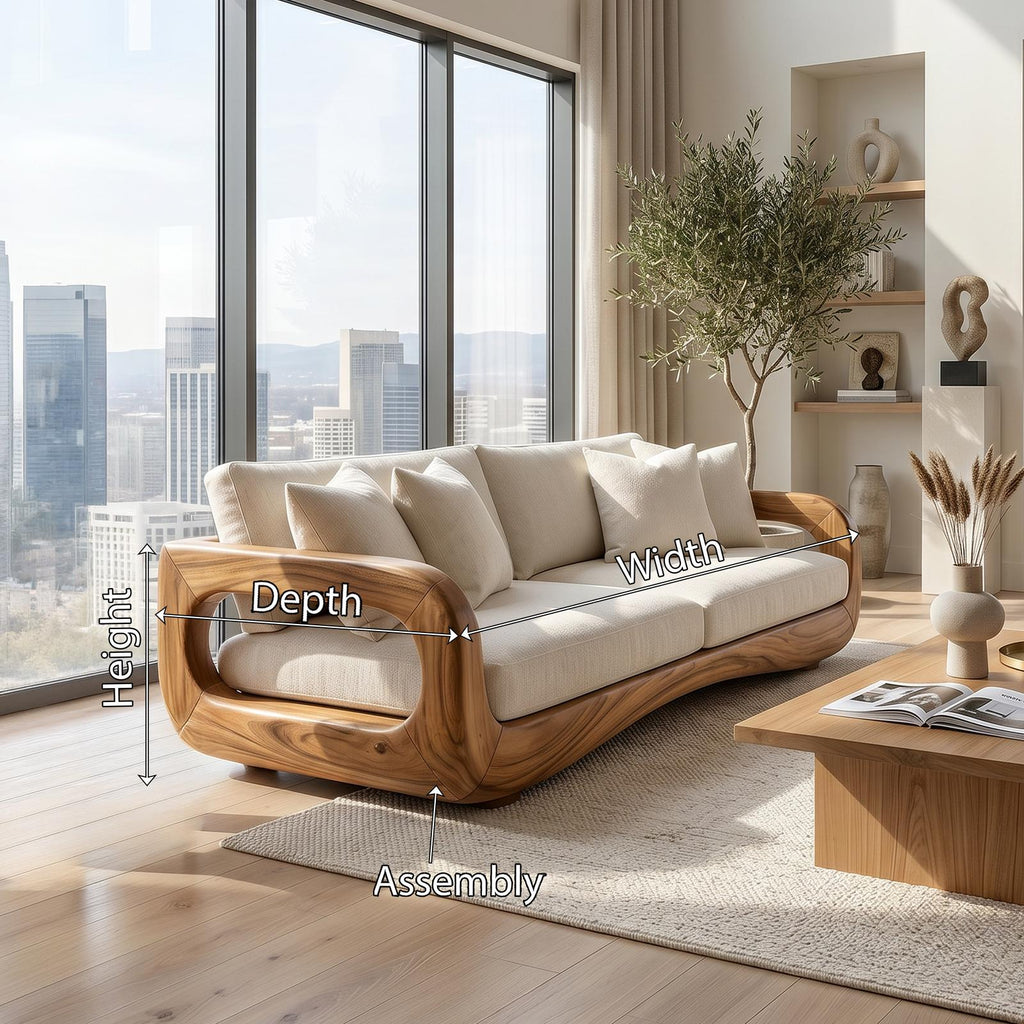 Modern Curved Wooden Sofa For Luxury Penthouse Interior Decor SILDTTRSFA012