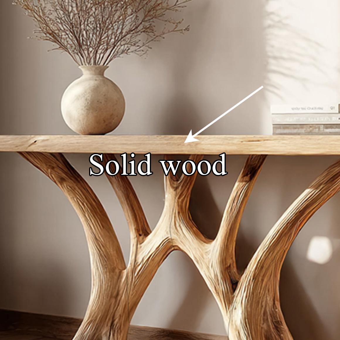 Live Edge Solid Wood Console Table Handmade For Entryway