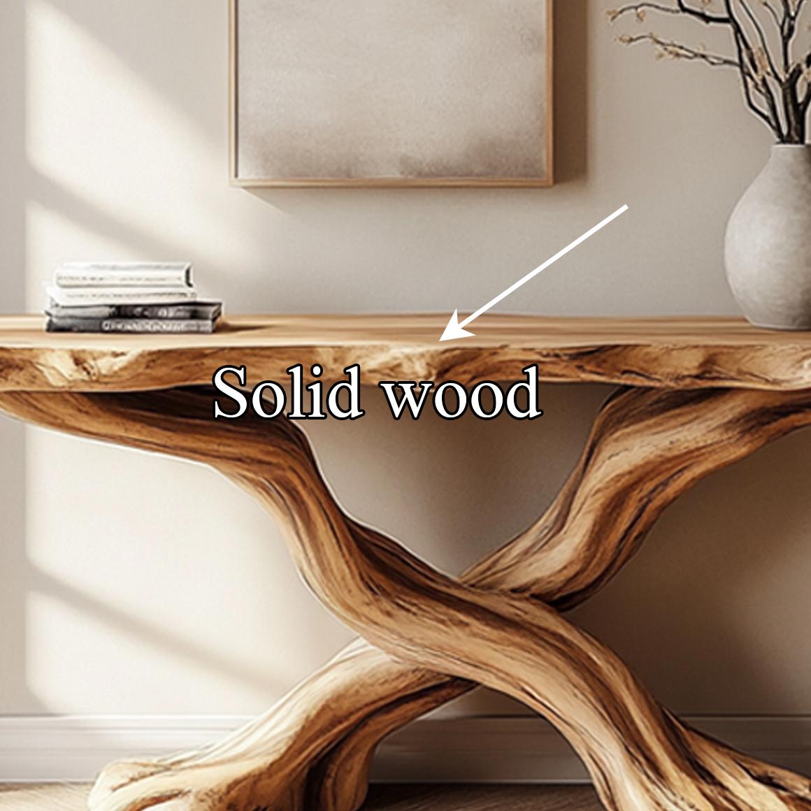 Handmade Console Table Solid Wood Artistic Live Edge Design For Living Room