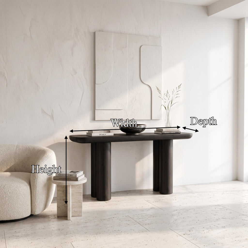 Midcentury Black Console Table Living Room SINLSACS138