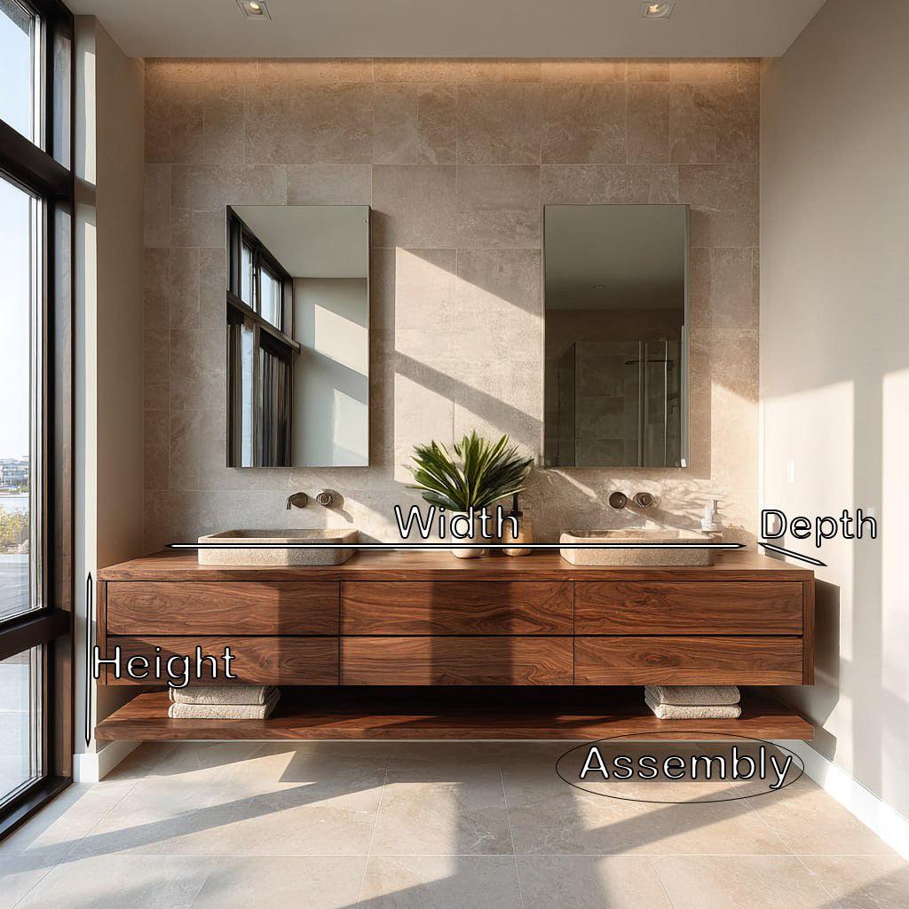 Contemporary Floating Bathroom Vanity With Multiple Drawers For Bathroom