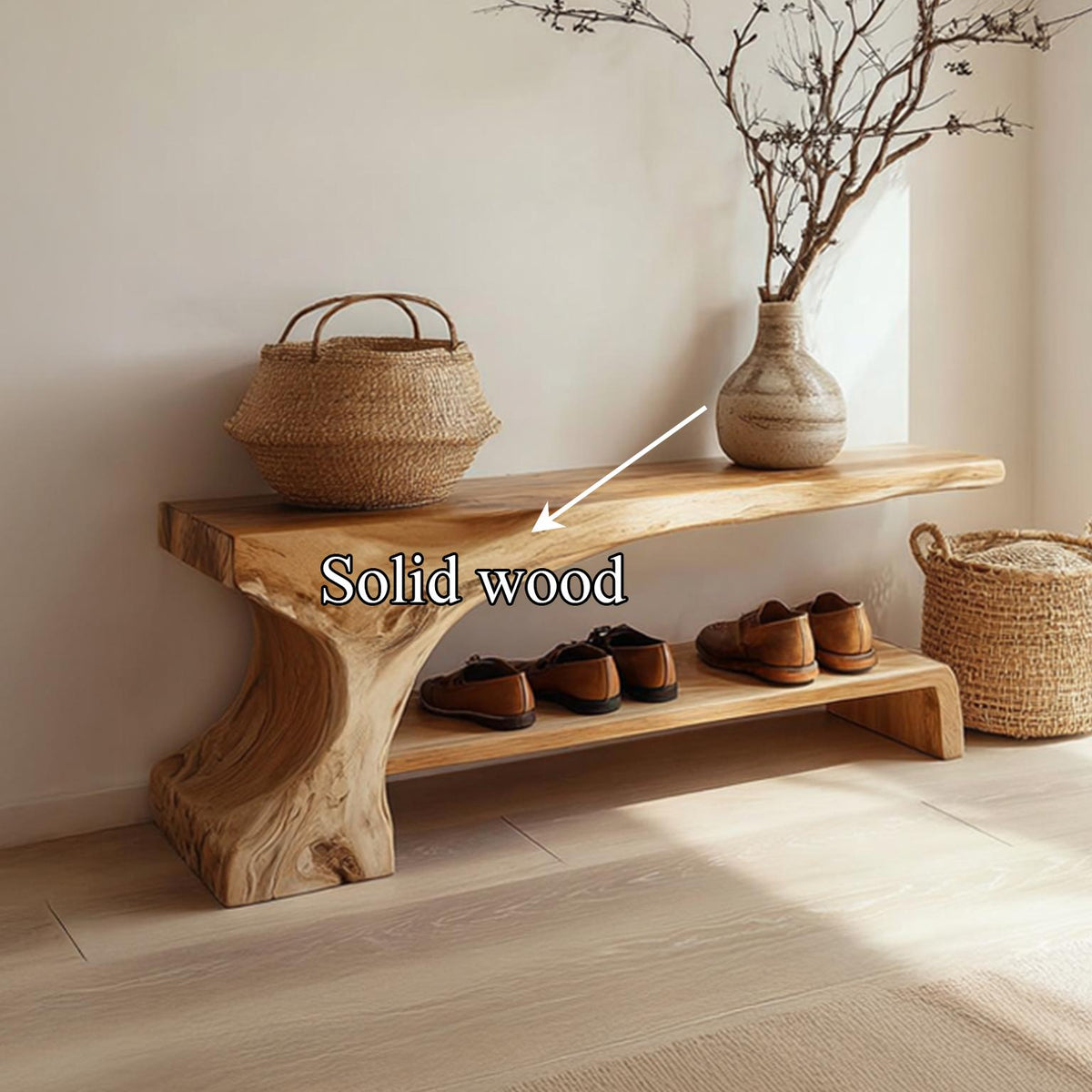 Rustic Entryway Shoe Bench Hallway Living Room