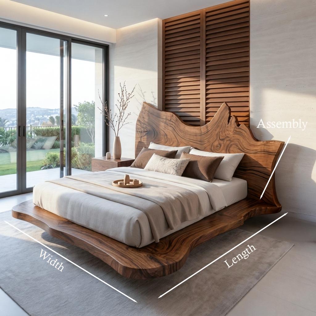 Contemporary Live Edge Bed Frame For Master Bedroom SITHTTWO005