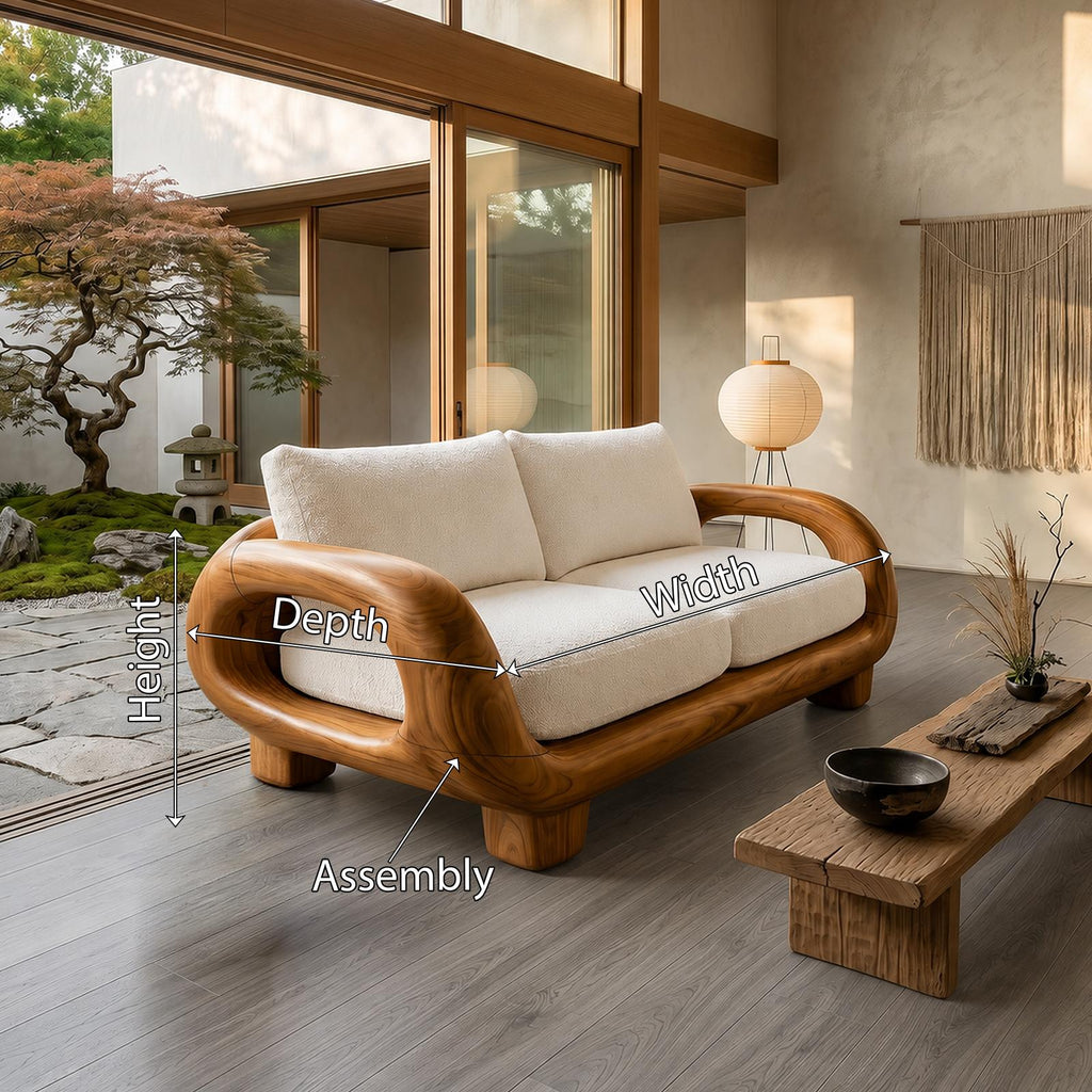 Japandi Organic Sofa Zen Courtyard Residence