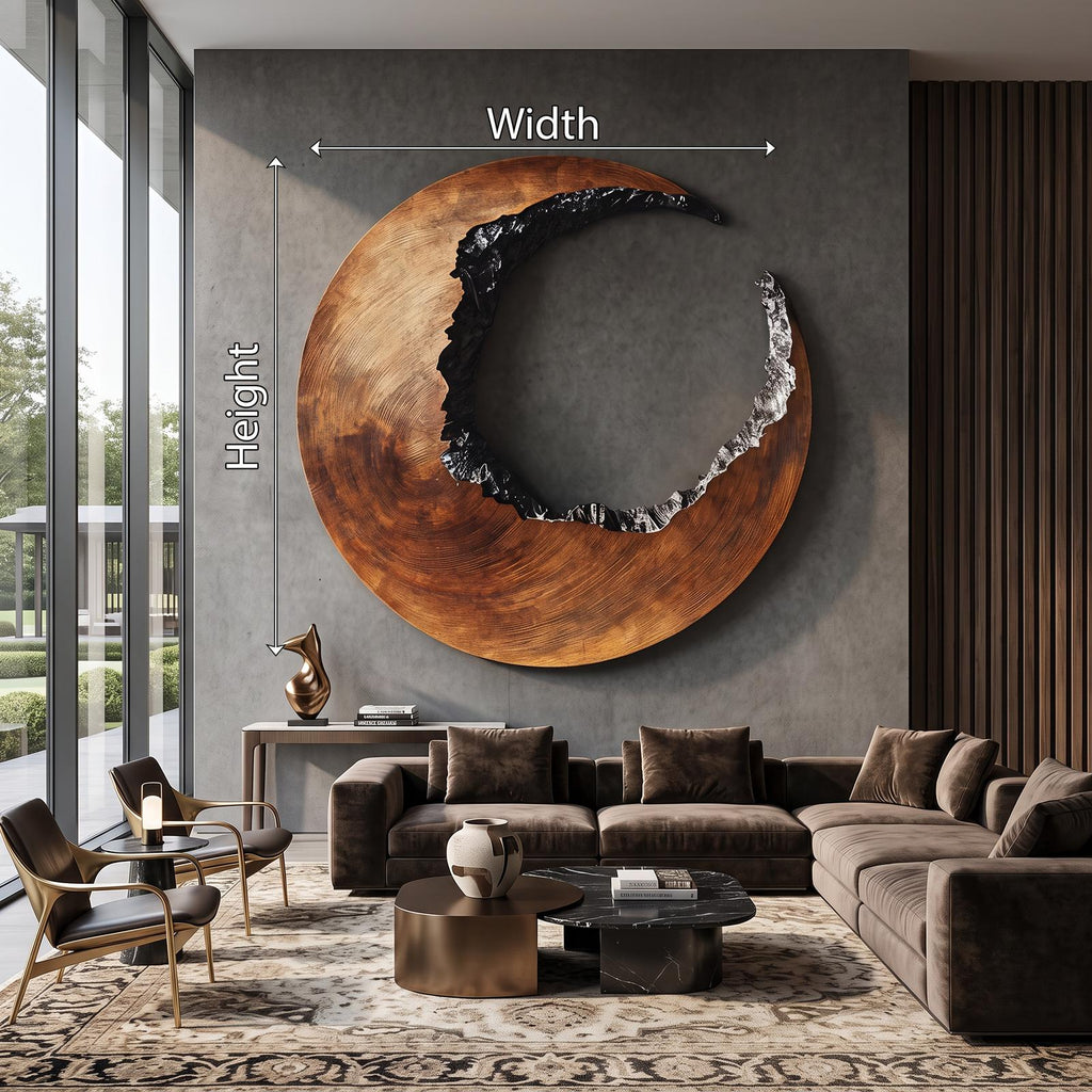 Spry Interior Mid-Century 3D Wood Wall Art Panel, Handcrafted Geometric Wooden Sculpture Hanging Decor for Living Room Makeover, SILDTTRWA010