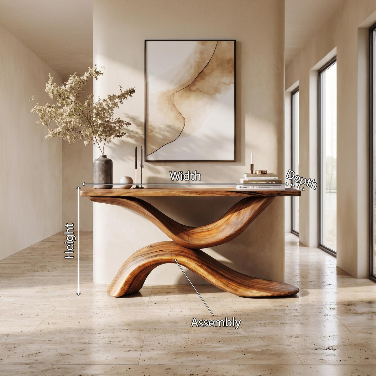 Handcrafted Live Edge Console Table Furniture Decor