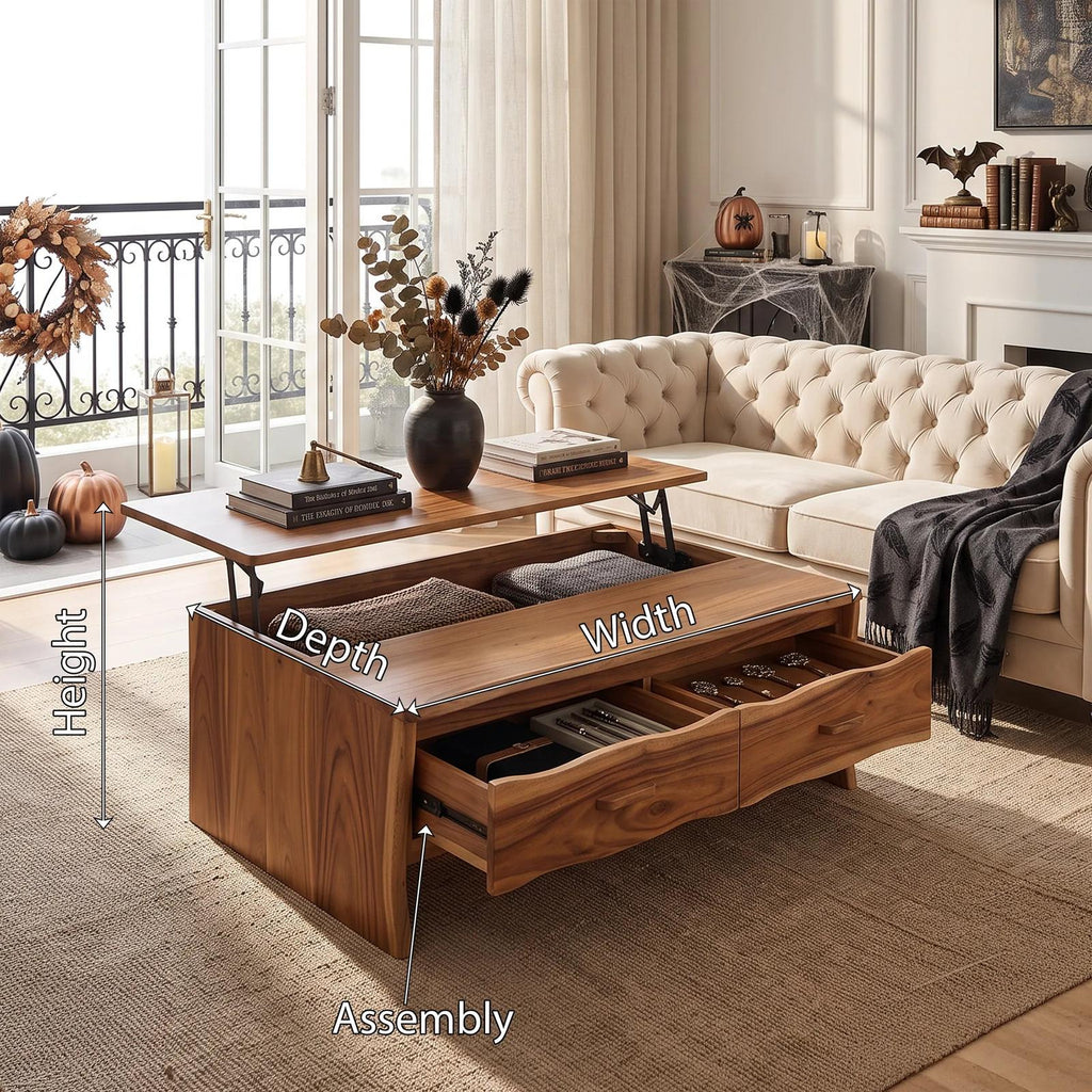 Contemporary Halloween Lift Top Coffee Table City Apartment