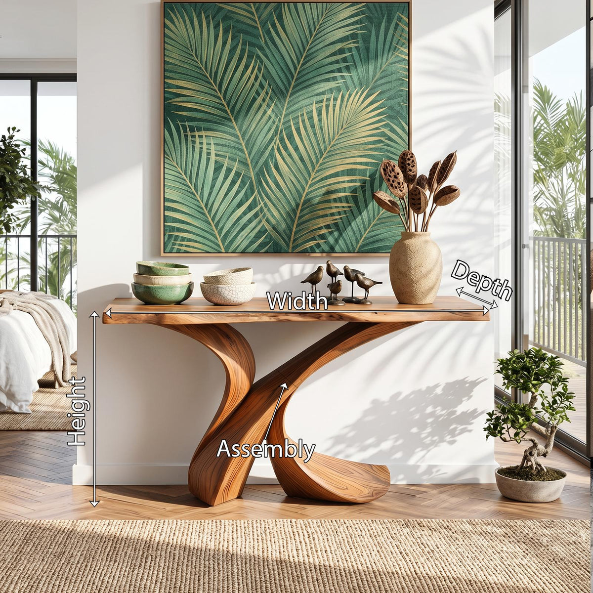 Rustic Wood Console Table Entryway Design