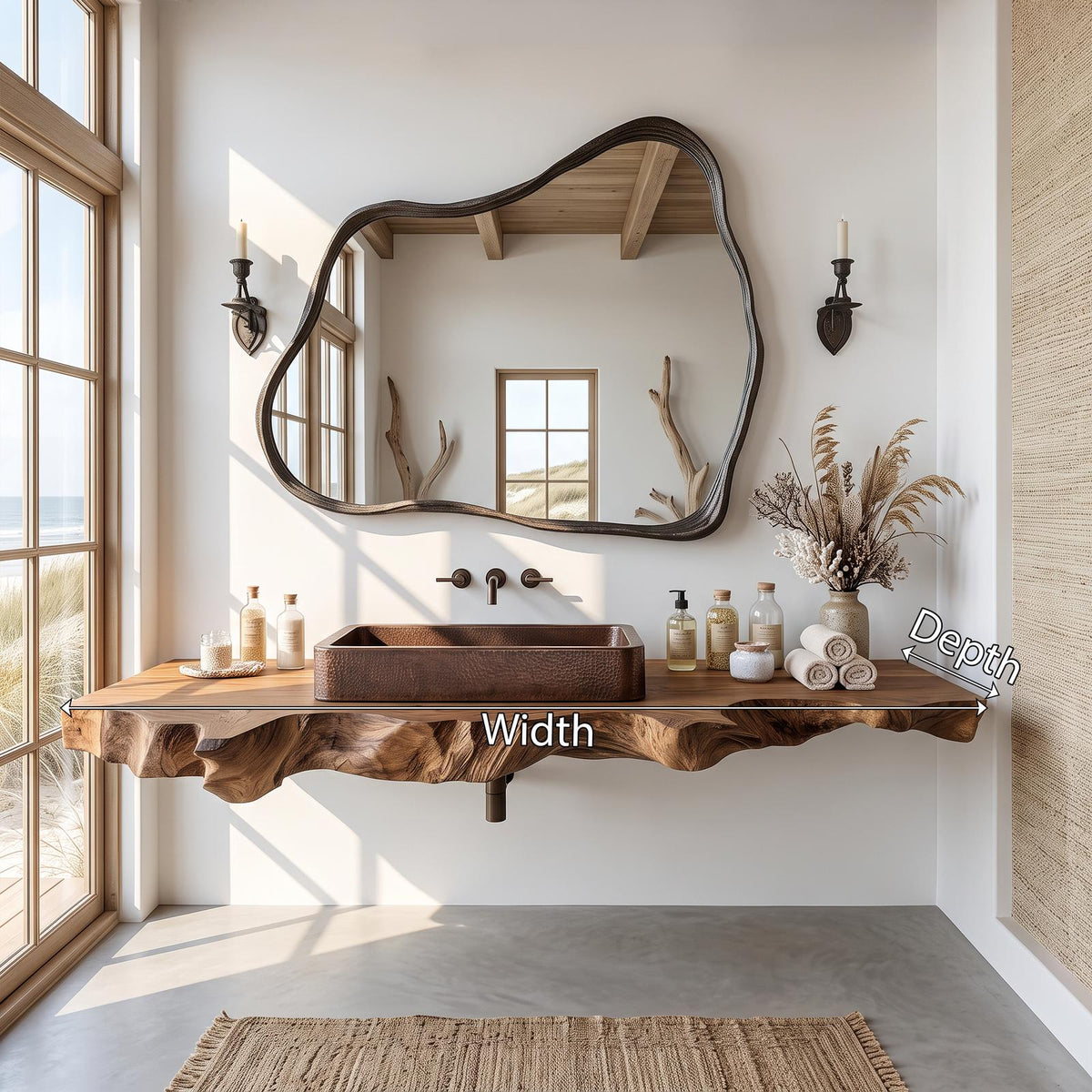 Mid Century Vanity In Solid Wood For Bathroom Decor SILDTTRBAS021