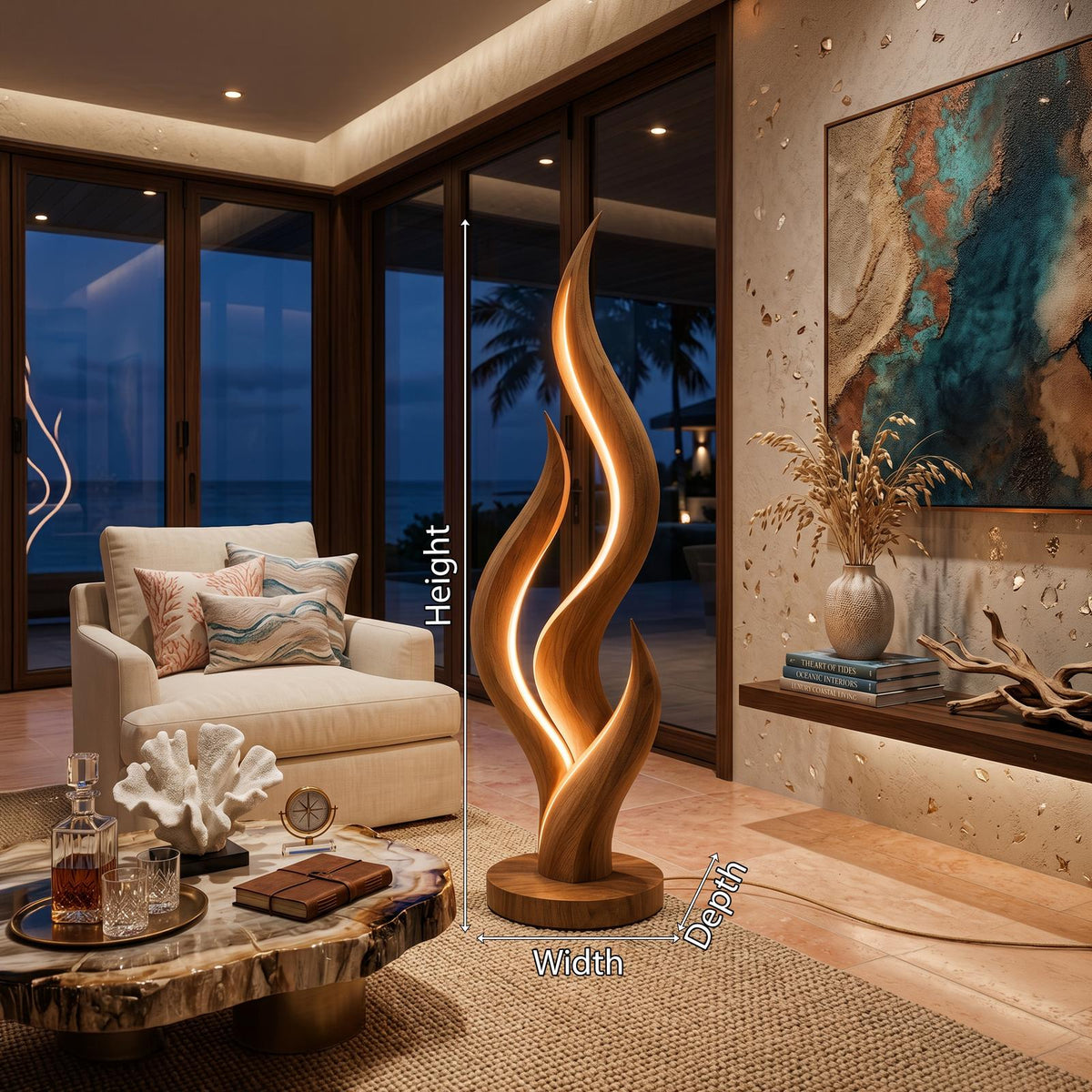 Modern Flow Curve Lamp For Bedroom Corner