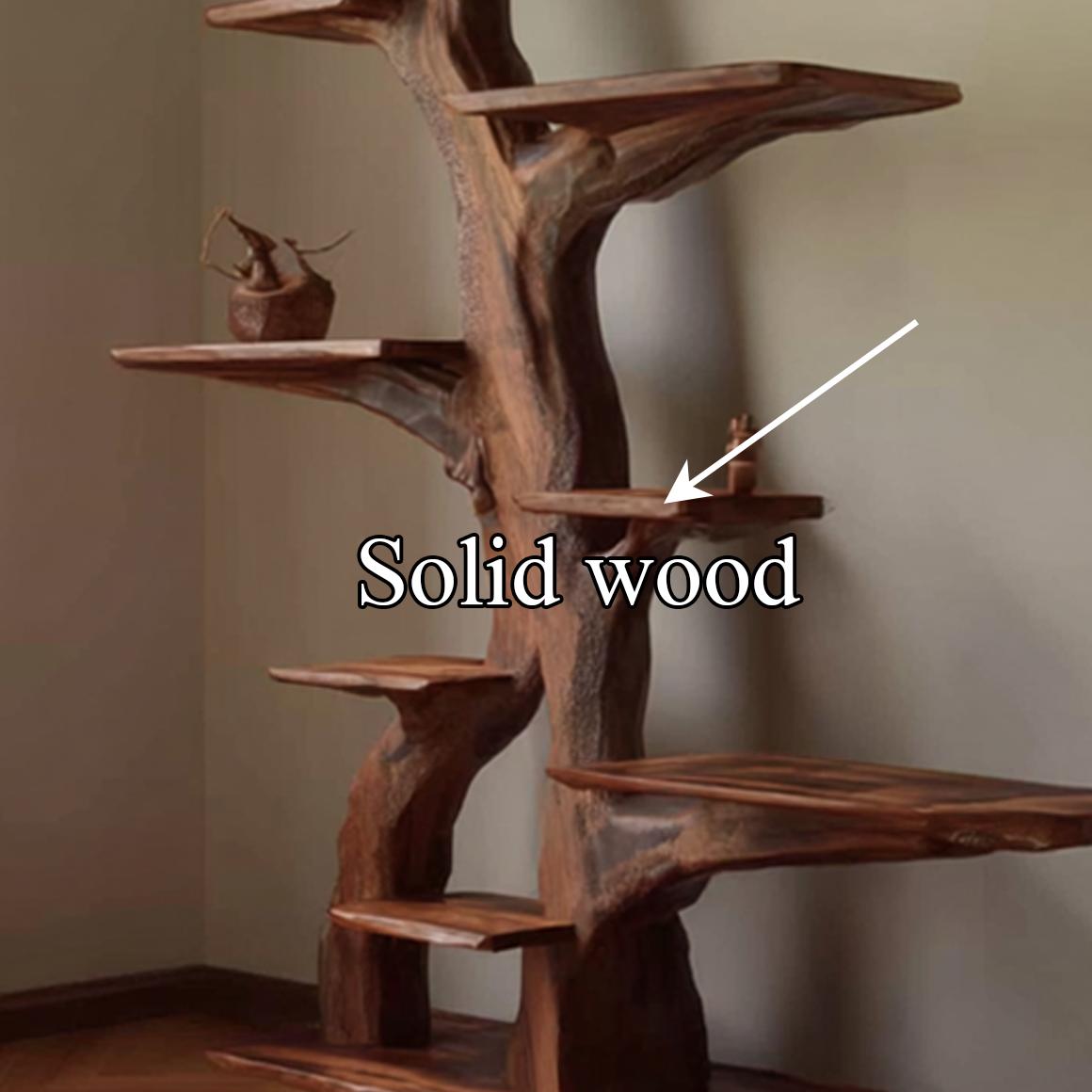 Handcrafted Mid Century Modern Wood End Table, Retro Bedside Nightstand & Accent Side Table for Living Room, Bedroom