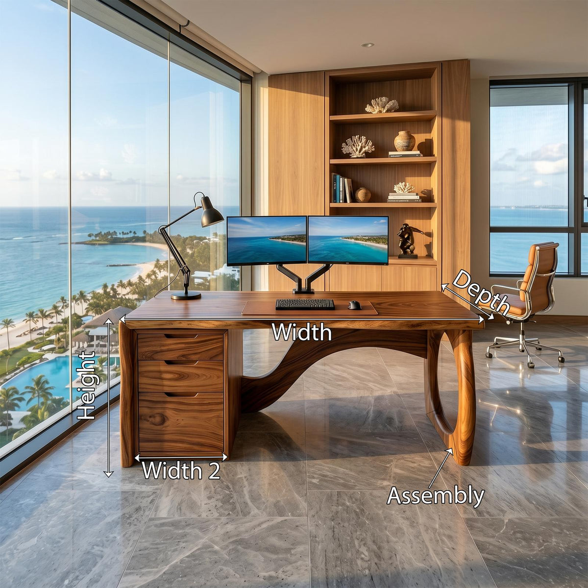 Contemporary Executive Desk Designer Workspace