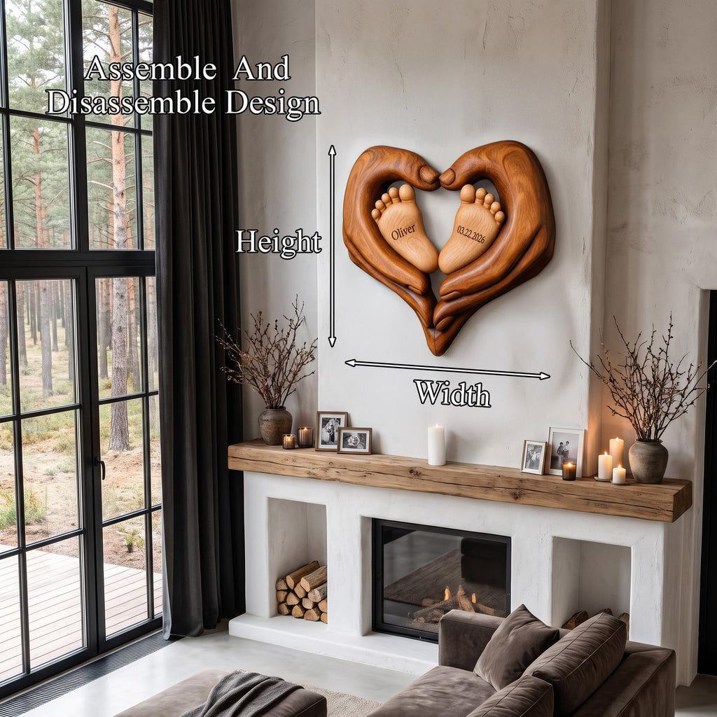 Contemporary Personalized Baby Wall Decor With Sculptural Baby Feet Design For Nursery And Bedroom