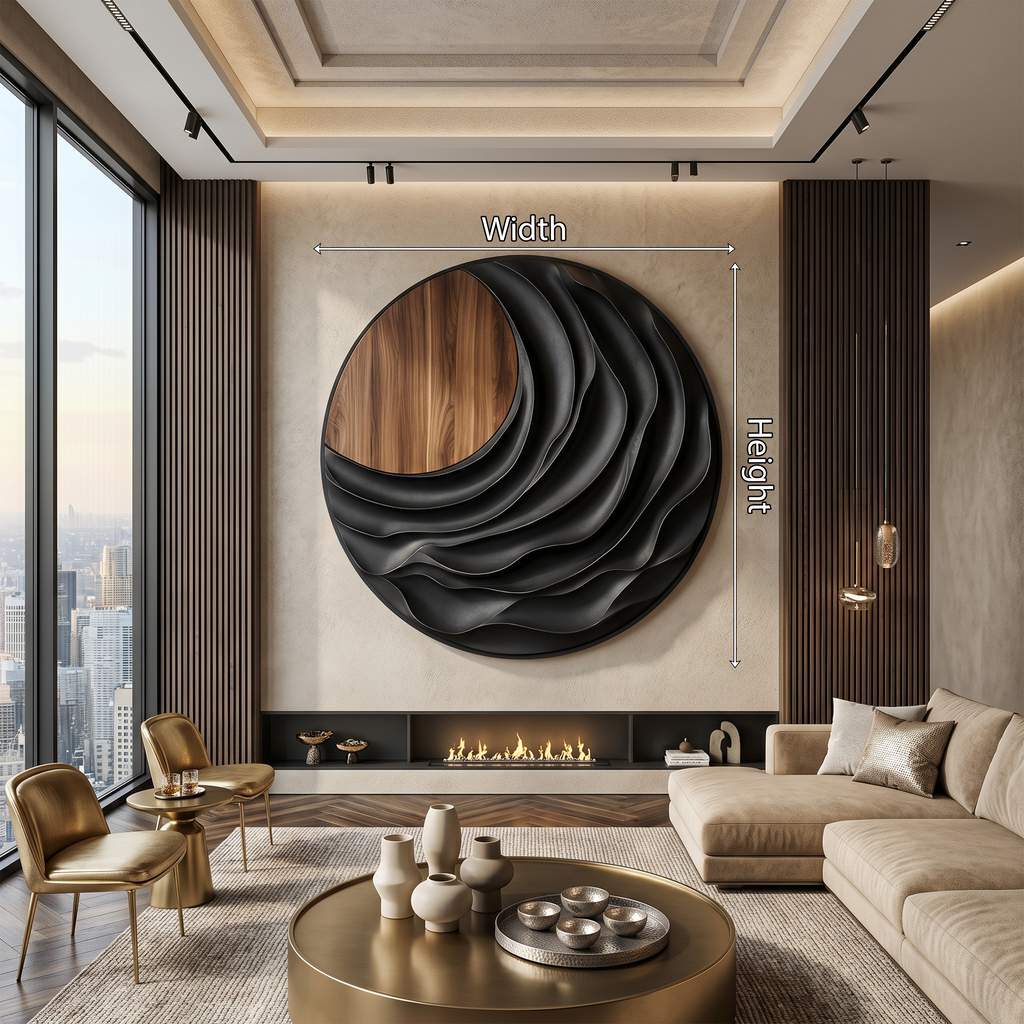 Modern Sculptural Wood Wall Art, Natural Abstract 3D Wall Decor Panel for Mountain Retreat Cabin and Lodge