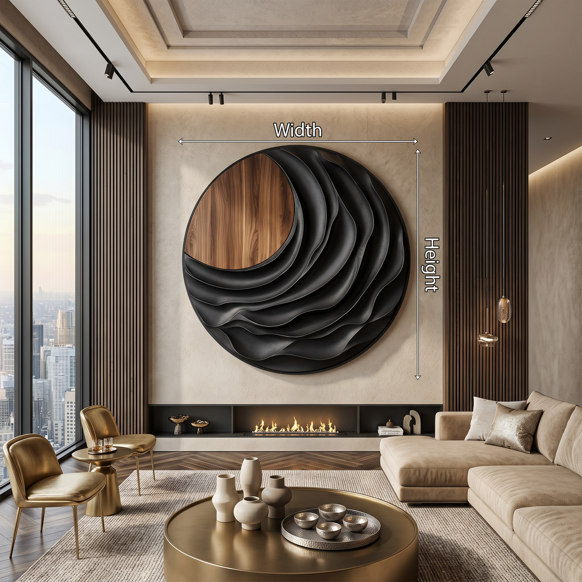 Modern Sculptural Wood Wall Art, Natural Abstract 3D Wall Decor Panel for Mountain Retreat Cabin and Lodge