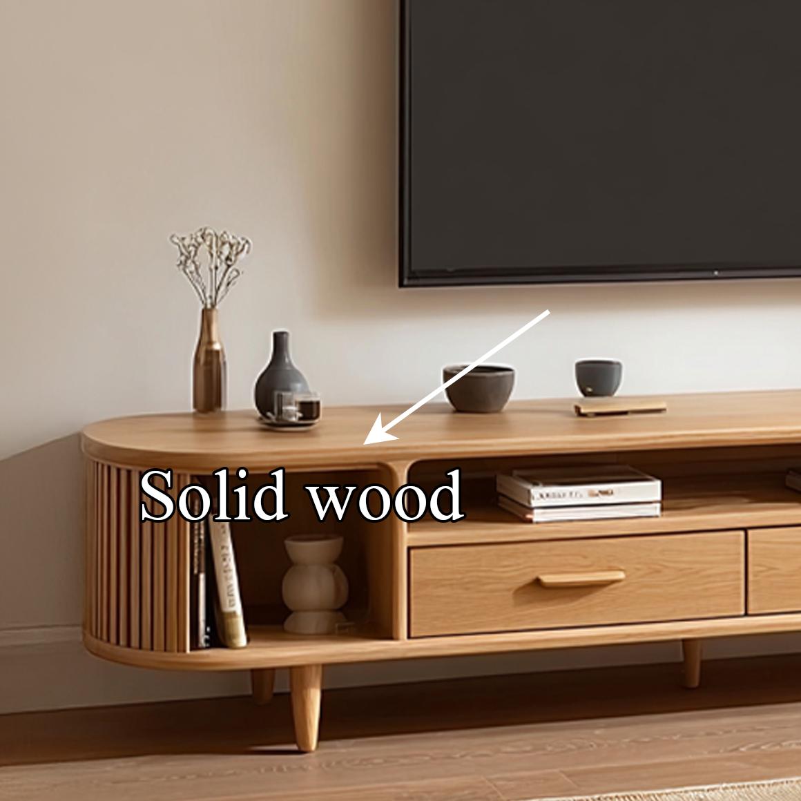 Mid-Century Solid Wood TV Stand, Retro Media Console Cabinet, Television Credenza for Bedroom & Living Room