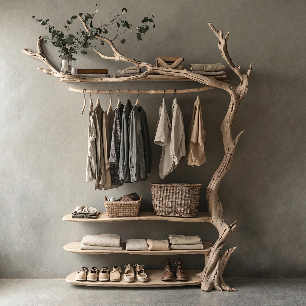 Standing Corner Rack Tree Branch Rustic Coat Hanger Coat Rack