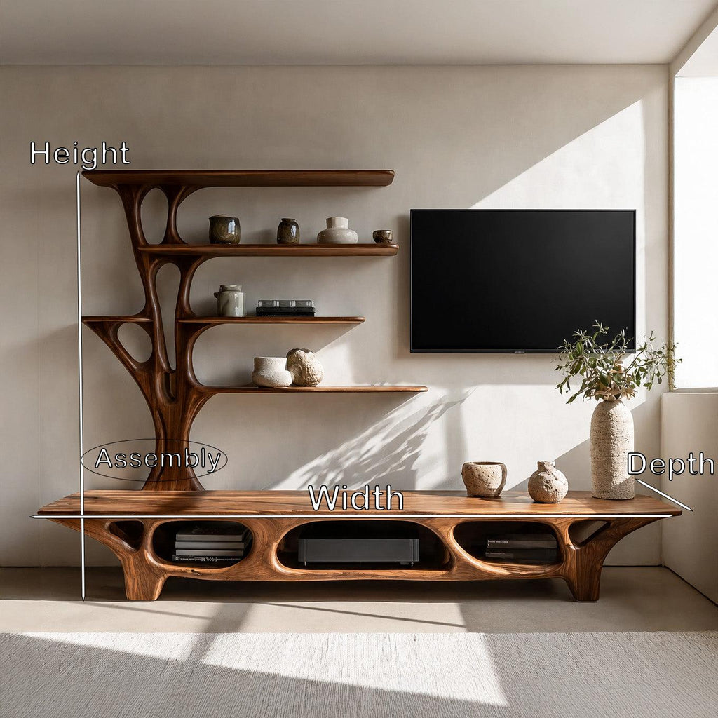 Modern TV Cabinet With Open Storage Compartment For Home Decor