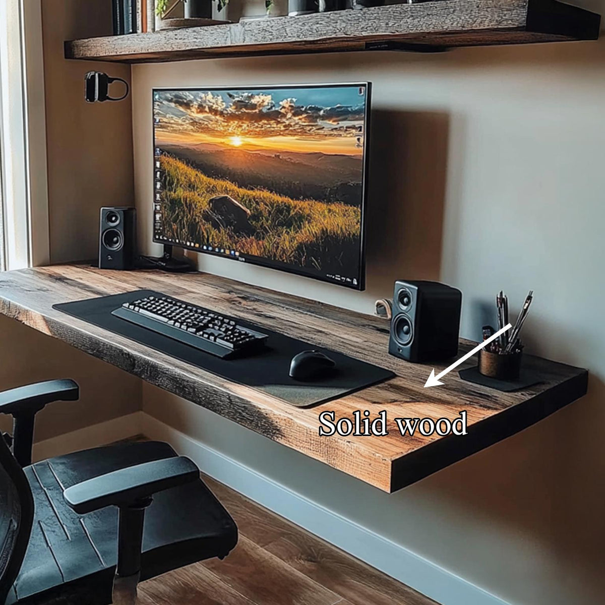 Custom Desk Shelf Solid Wood Minimalist Home Gift