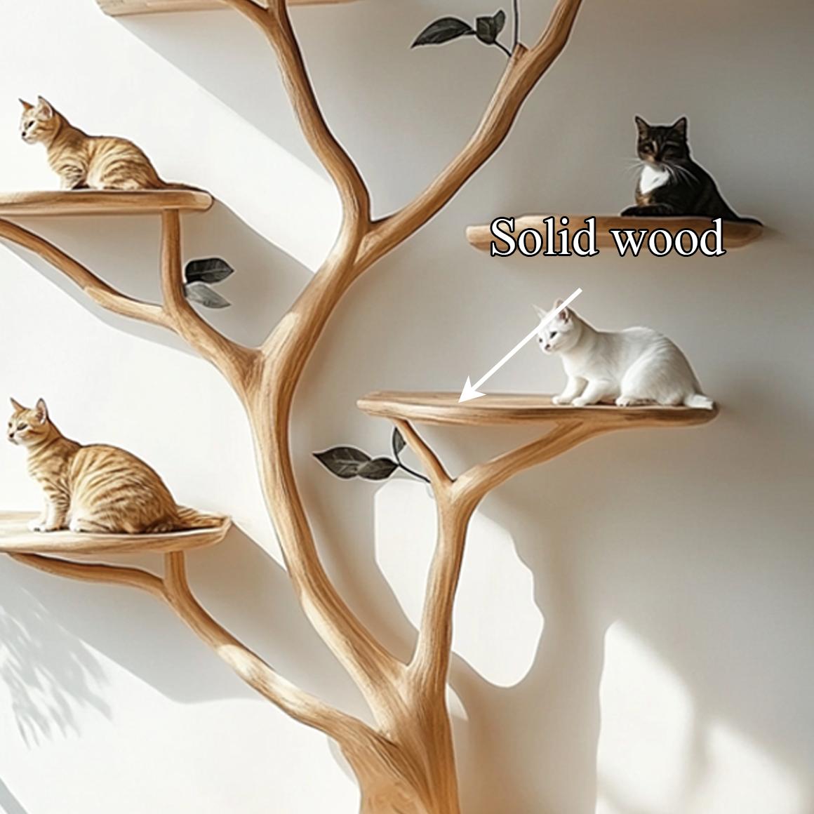 Mid Century Handcrafted Cat Tree Shelf Artistic Wall Living Space SINLSATT068