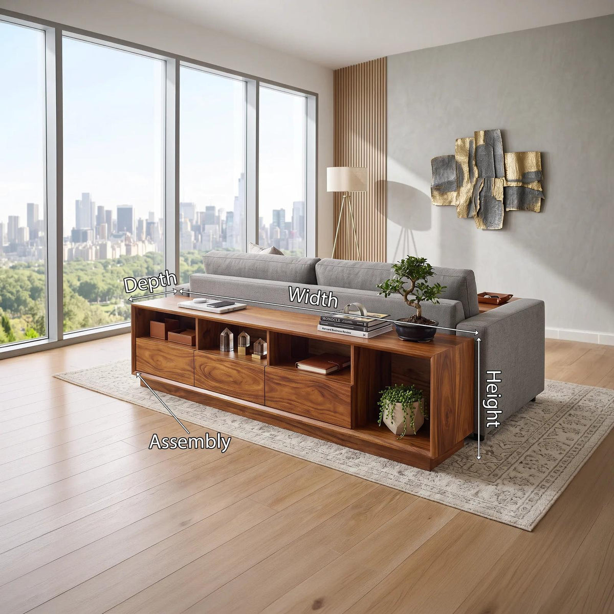 Minimalist Long Console Table For Contemporary Entryway