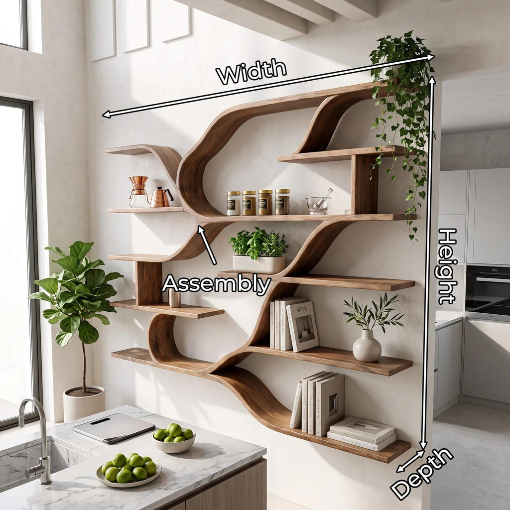 Farmhouse Floating Wood Shelves for Kitchen