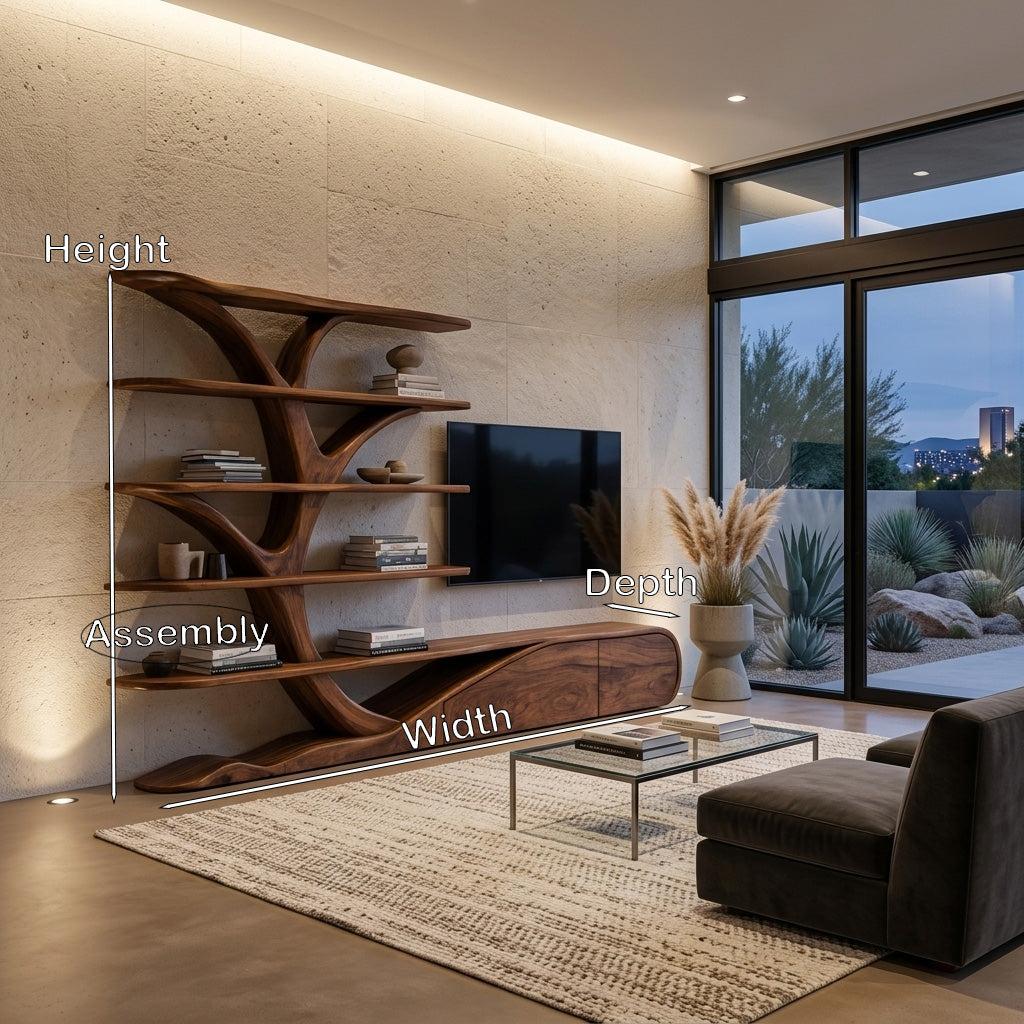 Modern Organic Tree Inspired Media Console For Living Room