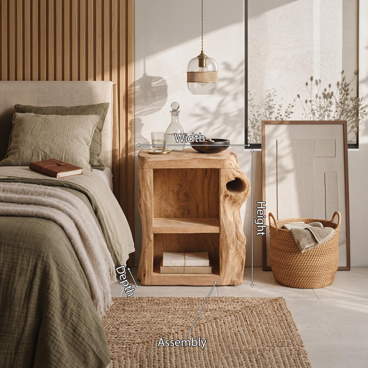 Handcrafted Live Edge Nightstand For Elegant Bedroom SILDTTNNS011