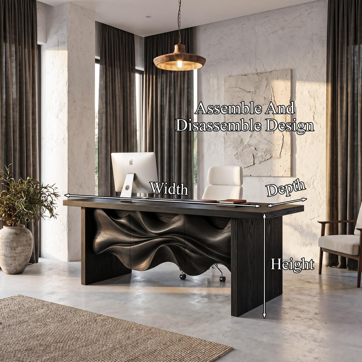Minimalist Writing Desk Handcrafted Storage Design For Home Office