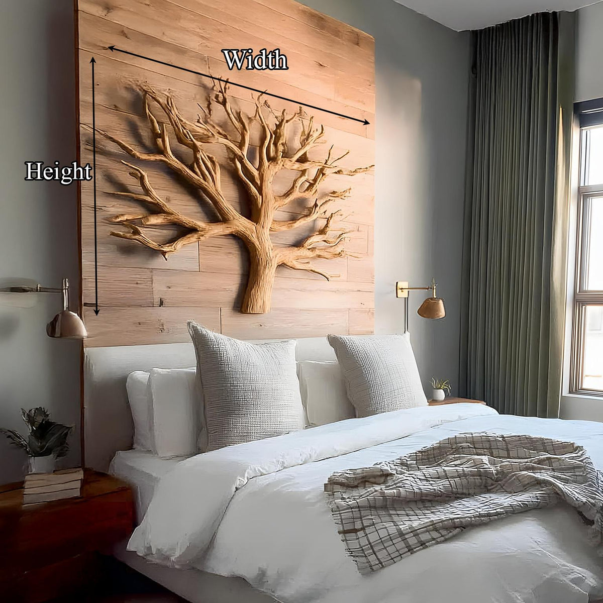 Rustic Tree Wall Art For Bedroom And Headboard Area