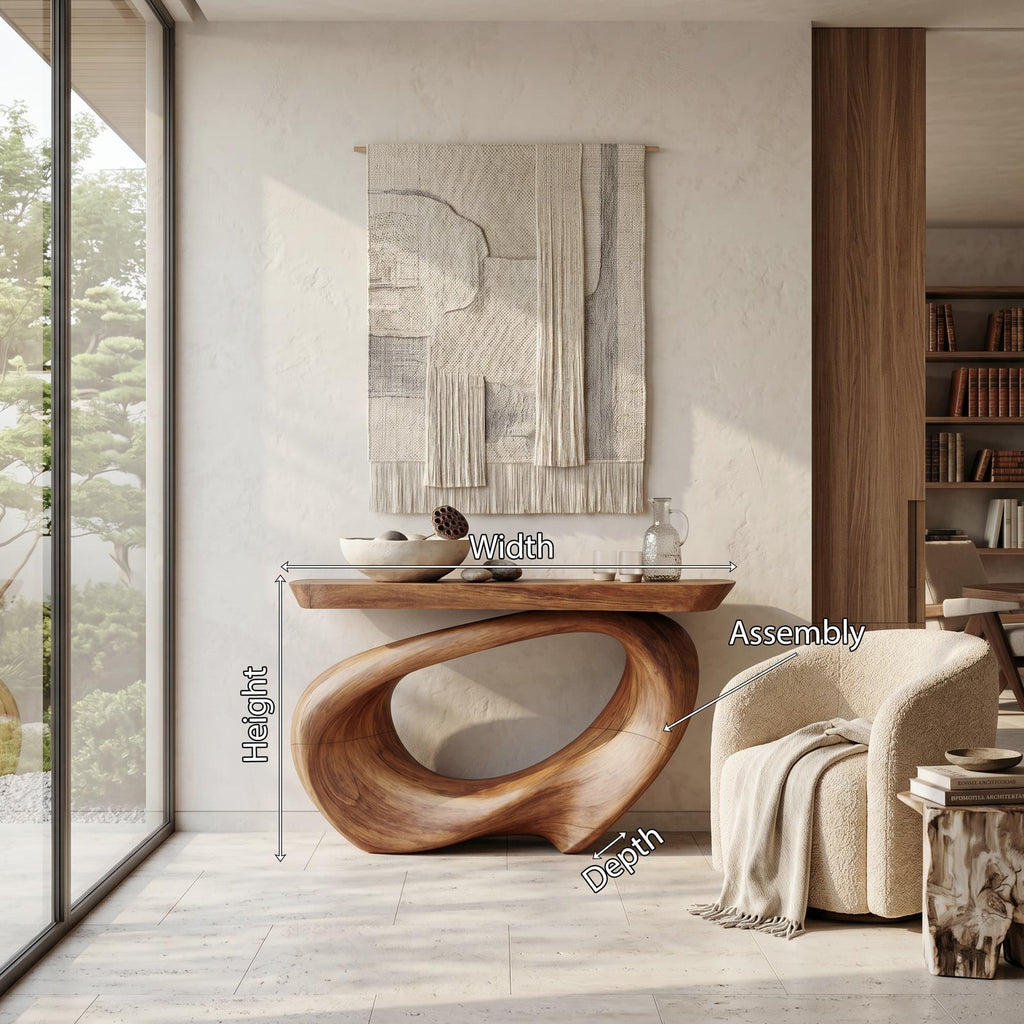 Rustic Live Edge Console Table Entryway Design