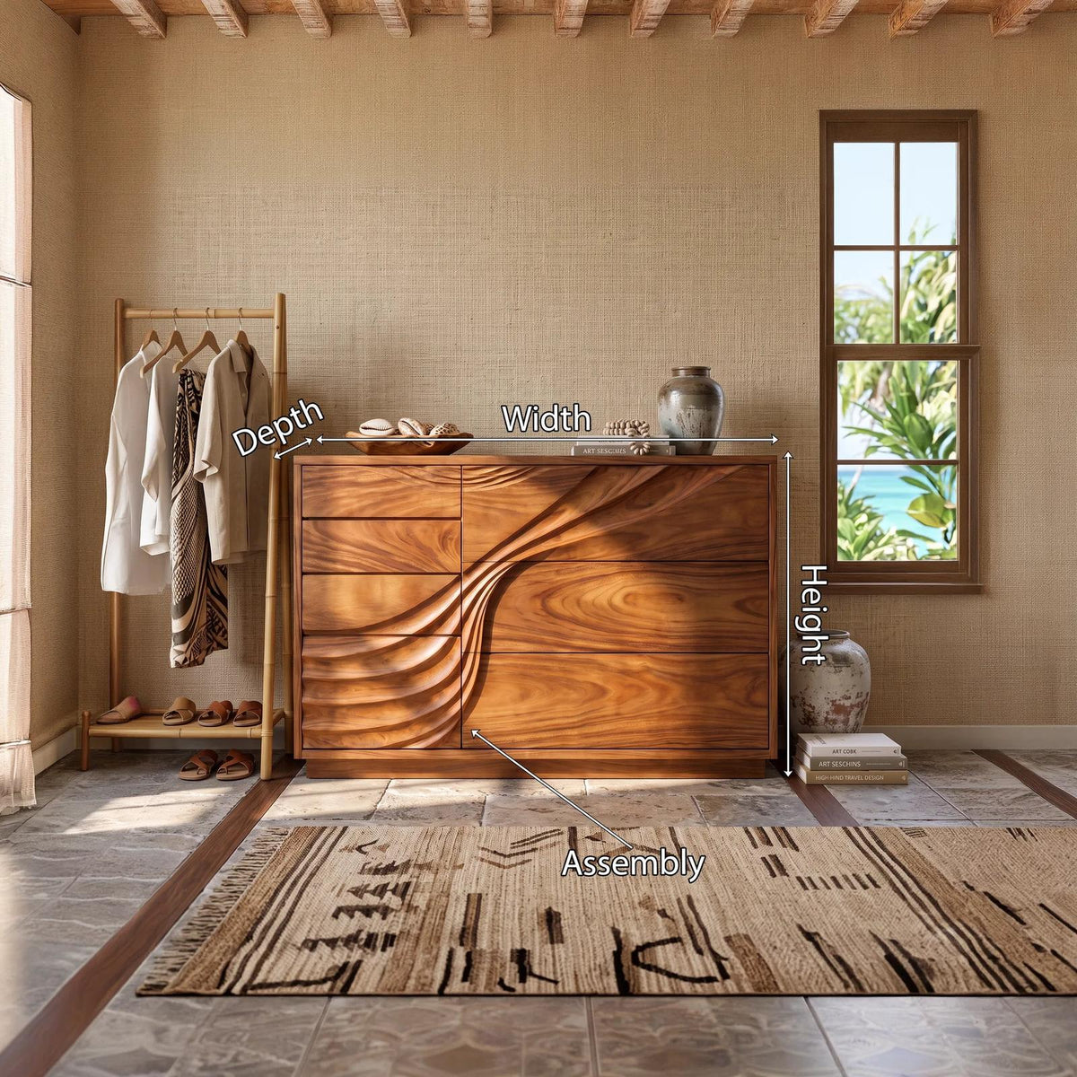 Contemporary Flowing Dresser Drawer For Bedroom Interior SILDTTNDR003