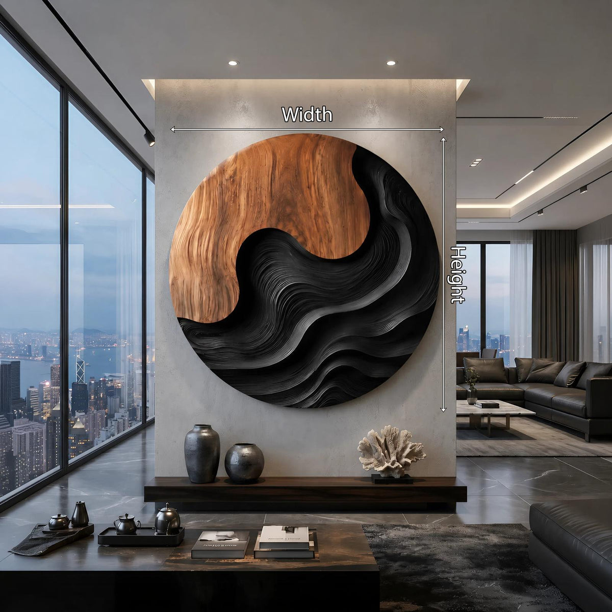 Scandinavian Decorative Wood Wall Sculpture, Modern Abstract Wall Art Panel for Resort Suite and Living Room