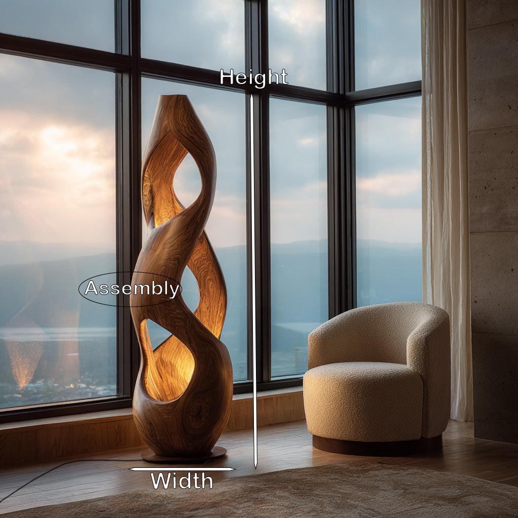 Contemporary Twisted Floor Lamp With Sculptural Hollow For Living Room