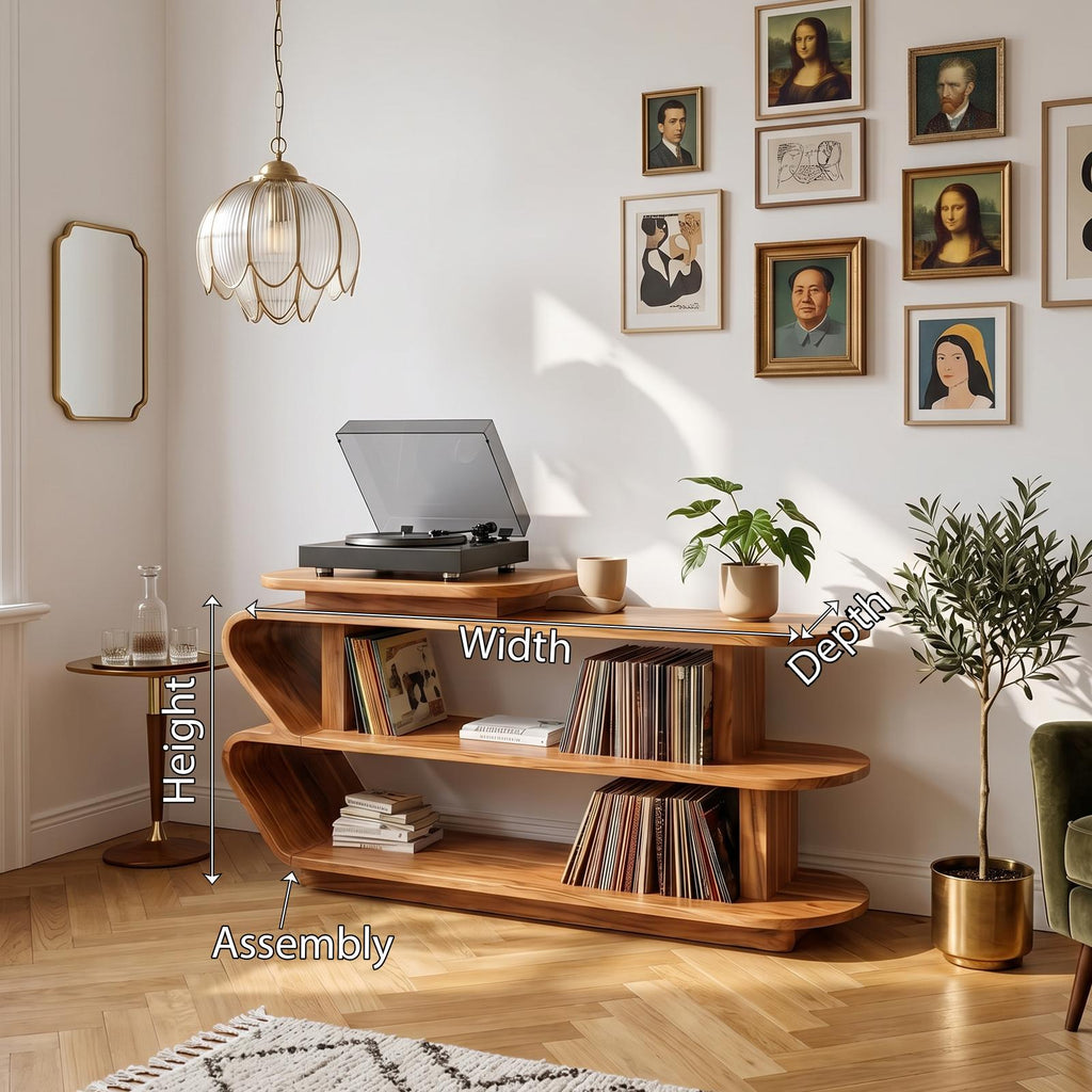 Handcrafted Wood Media Console For Entryway Design
