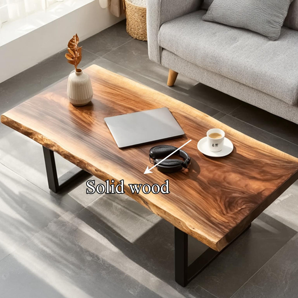 Spry Interior Rustic Wood Coffee Table, Modern Living Room Solid Wood Accent Center Table, Model SINLSACF072