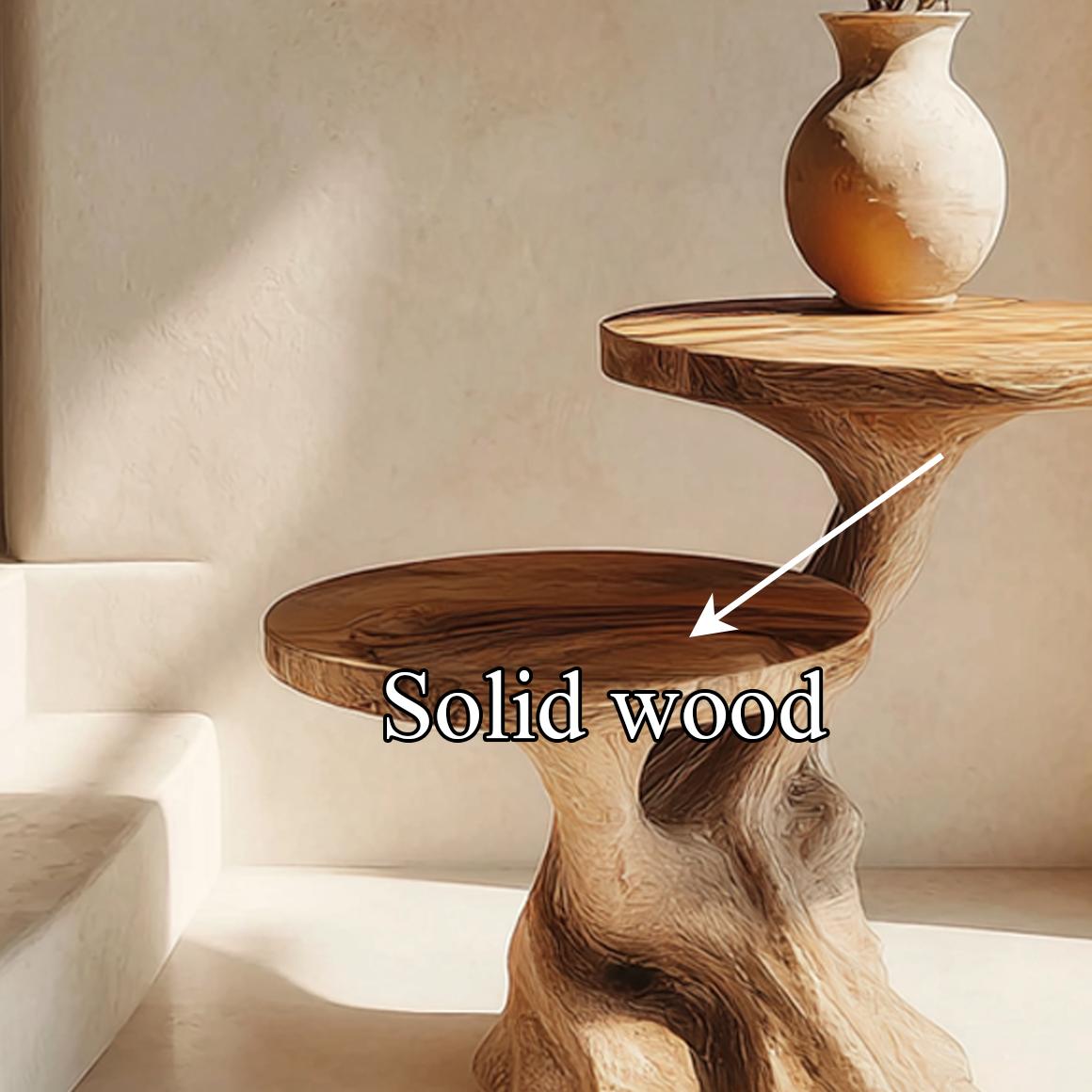 Rustic Wood Side Table, Narrow Entryway Console & Living Room Accent End Table, Handcrafted Solid Wood Display Pedestal