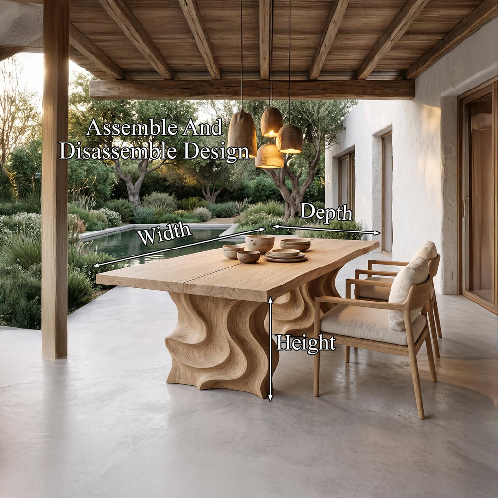 Modern Dining Table With Flowing Loop Design For Dining Room And Kitchen