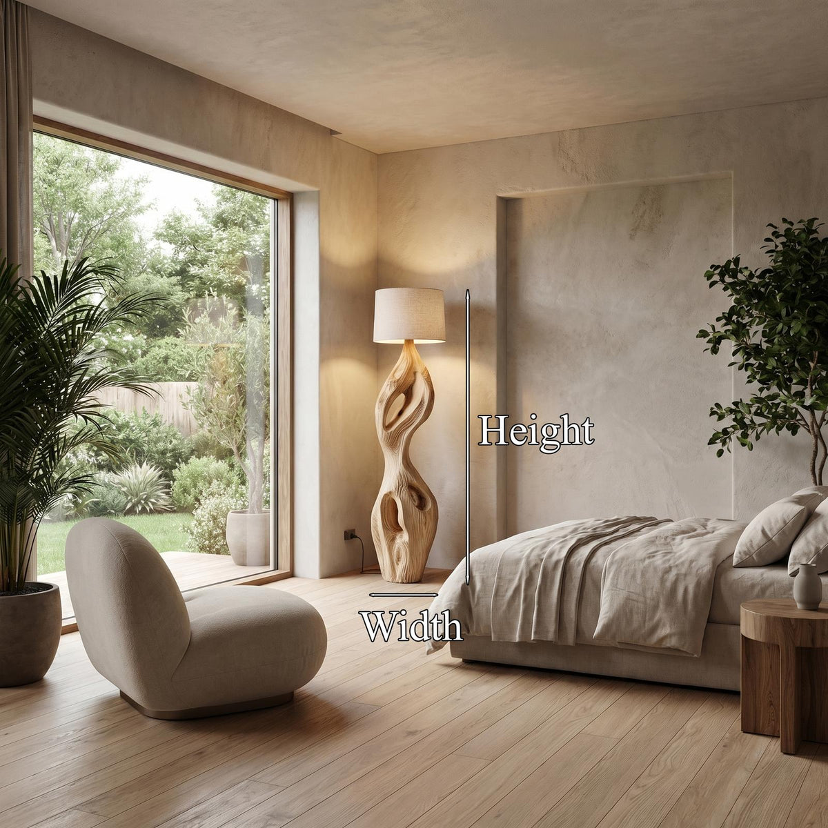 Organic Twisted Floor Lamp Sculptural Double Curve Design Living Room And Bedroom