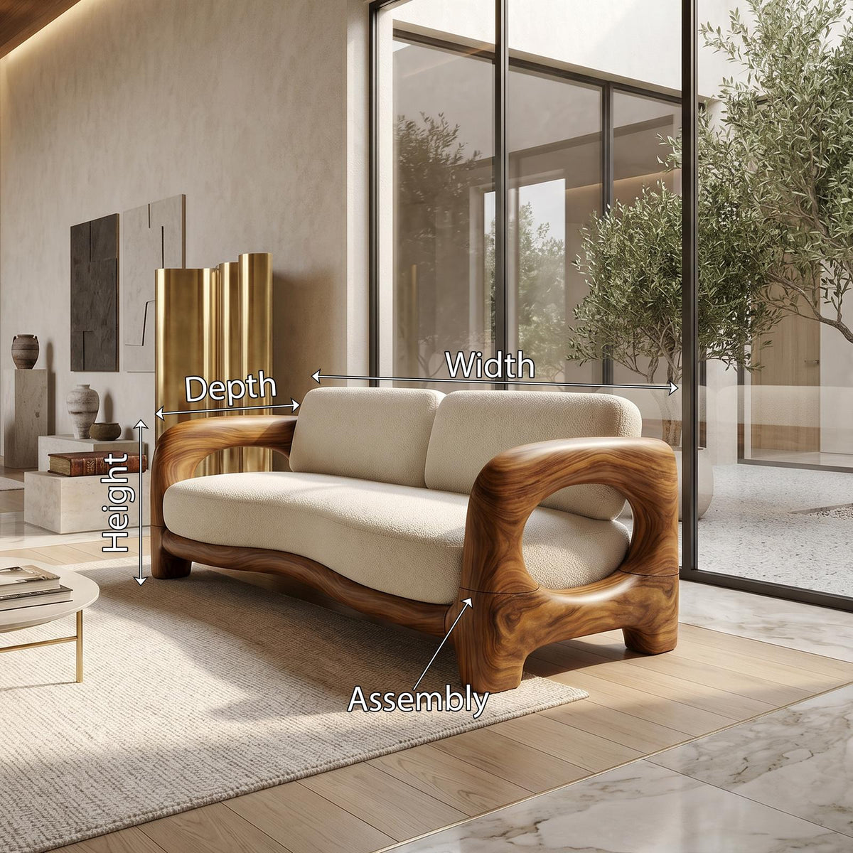 Organic Loop Frame Sofa Luxury Modern Residence SILDTTRSFA002