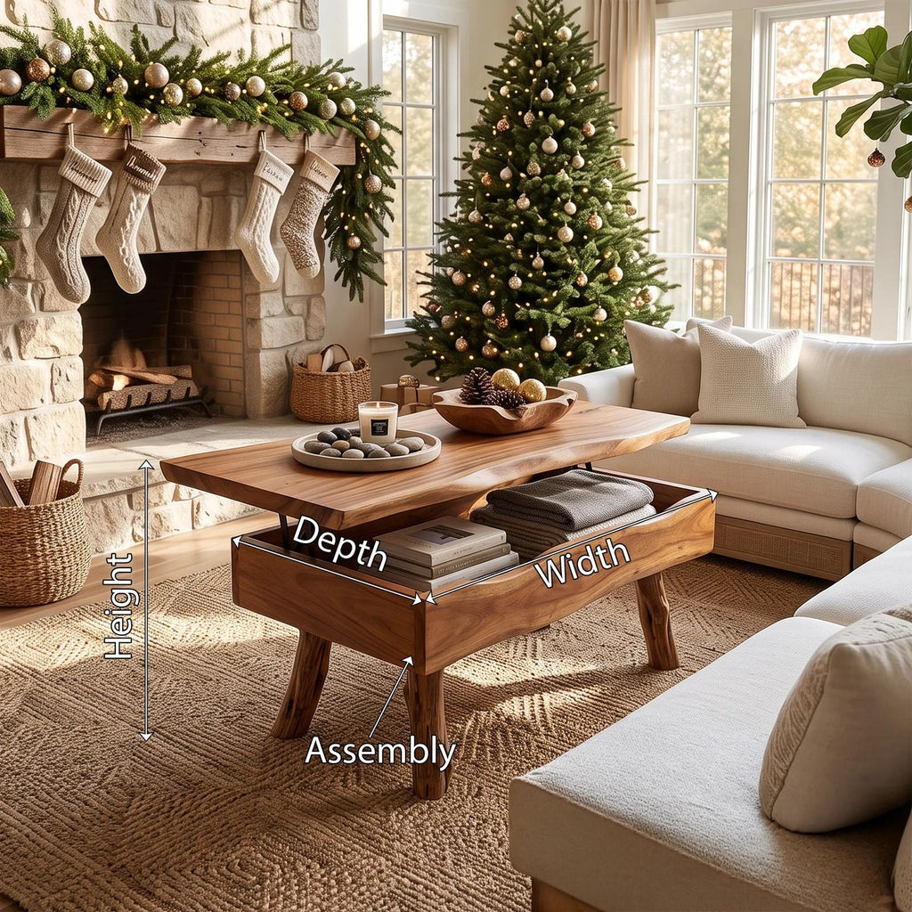 Rustic Xmas Live Edge Coffee Table Mountain Lodge