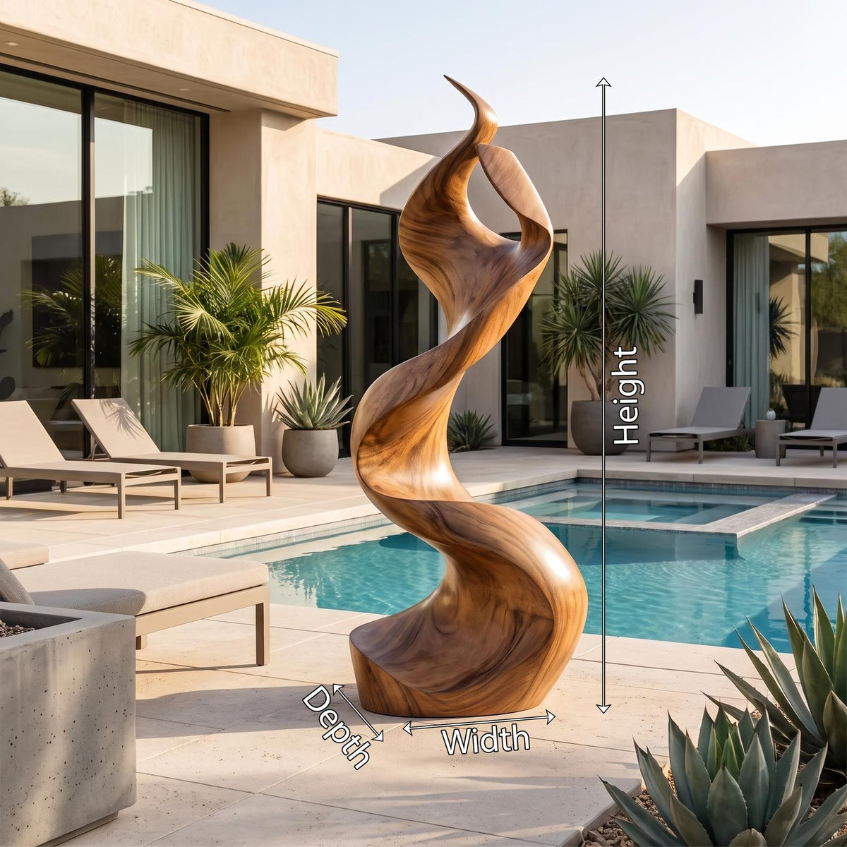 Rustic Large Wooden Sculpture For Furniture Art Feature