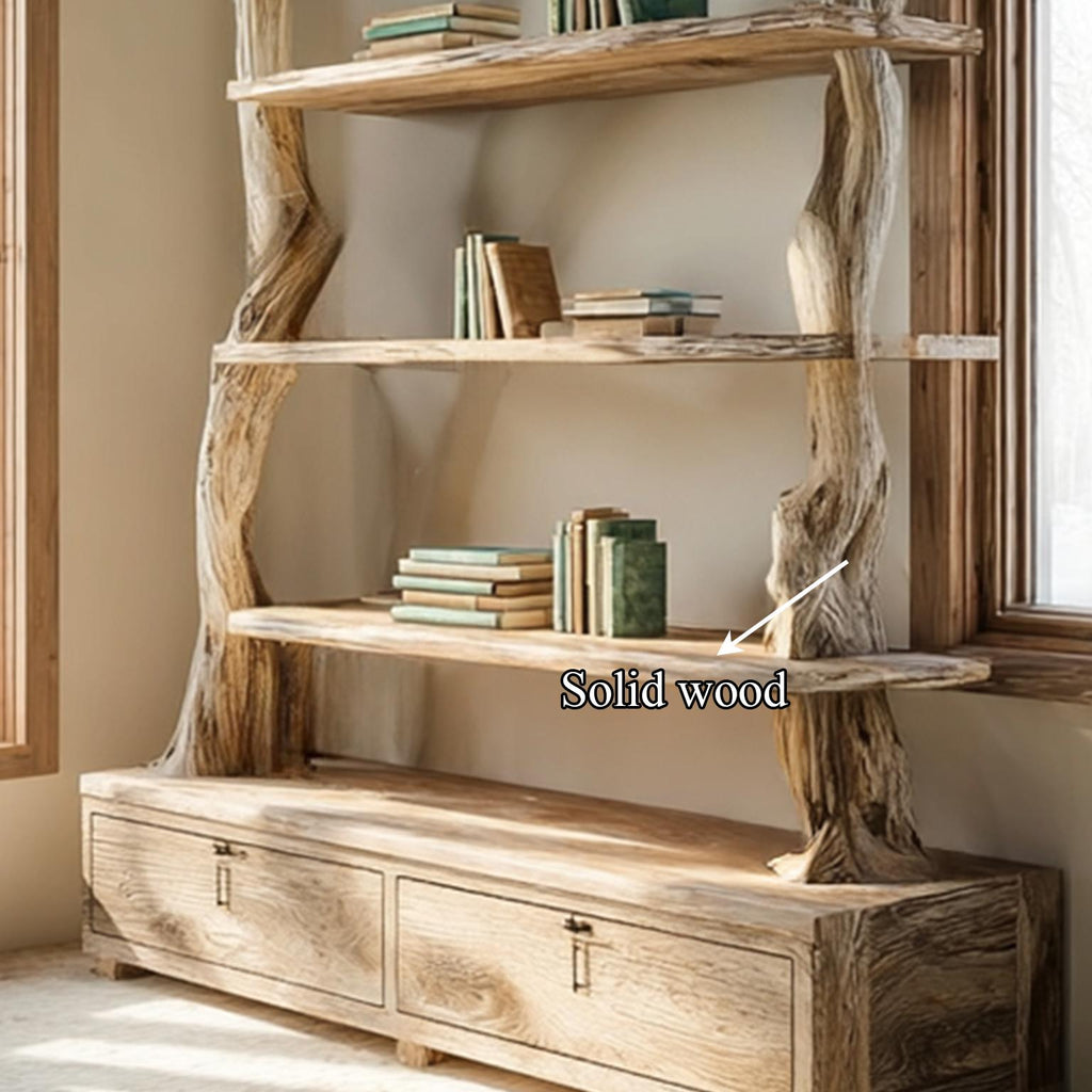 Rustic Tree Shelf Cabinet Bedroom