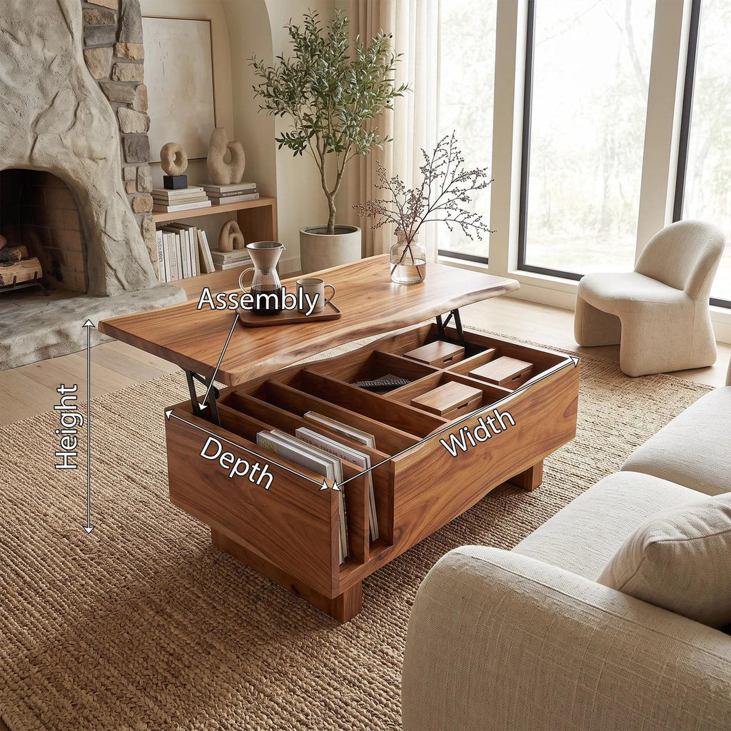 Organic Modern Lift Top Coffee Table Reading Lounge