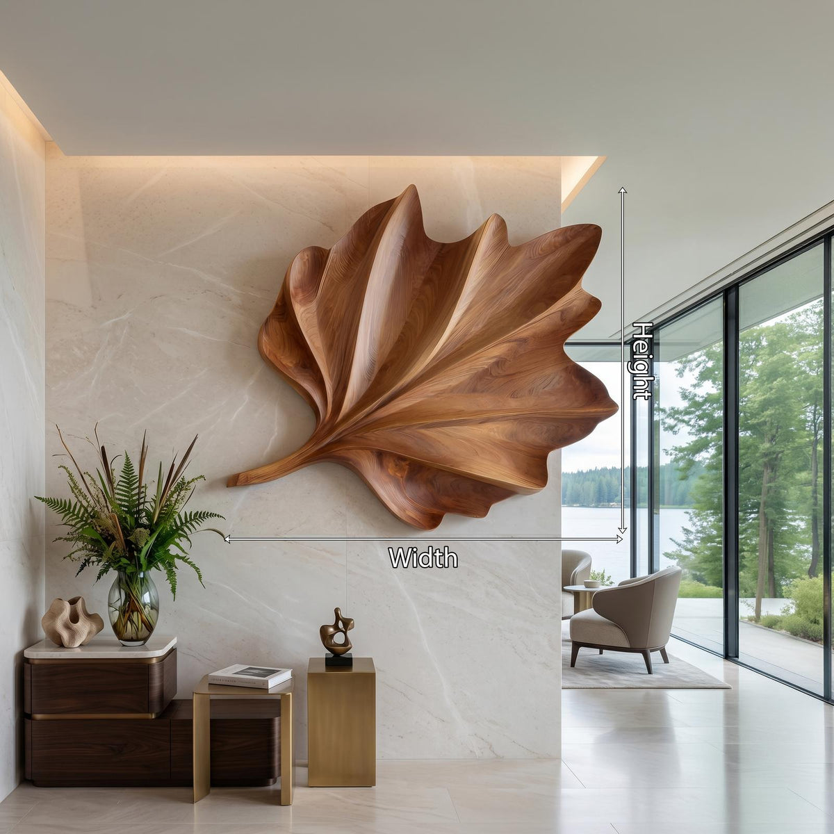 Organic Ginkgo Wall Shelf For Bedroom Interior SILDTTNWA167